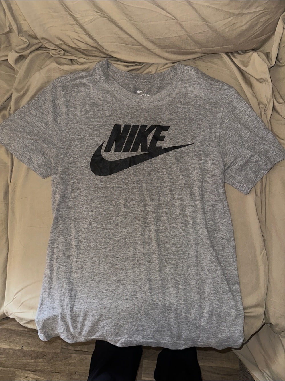 Nike Gray Tee with Black Swoosh Logo
